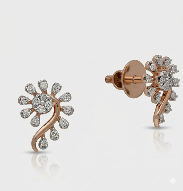 Stylish Circular Pattern Diamond Studs